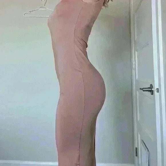 CBR, one shoulder dress,  midi dress, dusty pink, size small - Picture 5 of 9